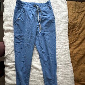 Figs High waisted zamora joggers ceil blue size small